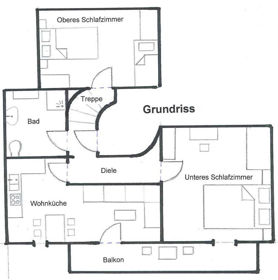 Grundriss der Ferienwohnung